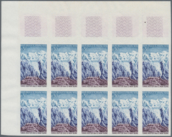 Frankreich: 1965, Opening Of Mont-Blanc-Tunnel 0.30fr. IMPERFORATE Block Of Ten From Upper Left Corn - Andere & Zonder Classificatie