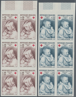 Frankreich: 1965, Red Cross Set Of Two (paintings From Pierre-Auguste Renoir) In IMPERFORATE Blocks - Autres & Non Classés