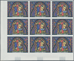 Frankreich: 1966, Glass Window In Sainte-Chapelle Paris 1.00fr. ‚Baptism Of Cyriacus ‘ IMPERFORATE B - Autres & Non Classés