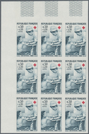 Frankreich: 1966, Red Cross Set Of Two (nurses In 1859 And 1966) In IMPERFORATE Blocks Of Nine From - Autres & Non Classés