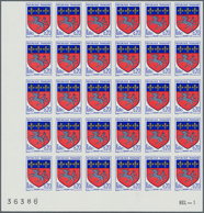 Frankreich: 1966, Coat Of Arms Definitive 0.20fr. ‚Saint-Lo‘ IMPERFORATE Block Of 30 From Upper/lowe - Altri & Non Classificati