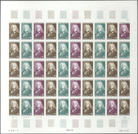 Frankreich: 1968, Set Of 2 Different Colour Proof Sheets Of 50 For The Issue "300th Birthday Of Alai - Andere & Zonder Classificatie