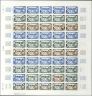 Frankreich: 1968, 2 Colour Proof Sheets Of 50 For The Issue Of " Chateau De Langeaise" With Sheet Nu - Altri & Non Classificati