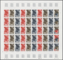 Frankreich: 1973, France. Set Of 4 Different Color Proof Sheets Of 50 For The Stamp "100th Birth Ann - Andere & Zonder Classificatie