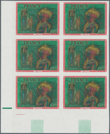 Frankreich: 1976, Painting From Jean Carzou 2.00fr. IMPERFORATE Block Of Six From Lower Left Corner, - Andere & Zonder Classificatie