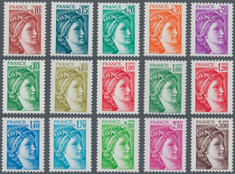 Frankreich: 1977/1978, Definitives 'Sabinerin' Complete Set Of 15 Different Values All WITHOUT PHOSP - Andere & Zonder Classificatie