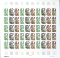 Frankreich: 1978, Group Of 4 Colour Proof Sheets Of 50 For The Issue Of "Nature Protection" Showing - Autres & Non Classés