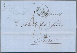 Französische Post In Der Levante: 1861, Letter From BEYROUTH With TAMISE Cds By Ship Via Alexandria - Autres & Non Classés