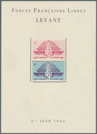 Französische Post In Der Levante: 1942, "FORCES FRANCAISES LIBRES AU LEVANT" Souvenir Sheet Showing - Autres & Non Classés