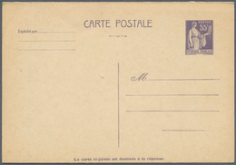 Frankreich - Ganzsachen: 1938/1941, Type "Paix", 55c. Lilac, Reply Card, Unused. One Of The Rarest S - Andere & Zonder Classificatie