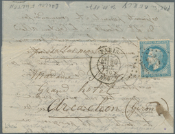 Frankreich - Ballonpost: 1870, 30.10., "LE FULTON", Lettersheet Franked With 20c. Laure, Oblit. GC " - 1960-.... Covers & Documents
