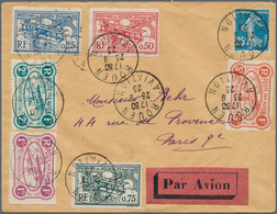 Frankreich - Besonderheiten: 1923, Airmail-letter With Six Different Airmail-Vignettes "Meeting De R - Other & Unclassified