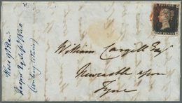 Großbritannien: 1840, QV 1d Canc. Red Maltese Cross On Entire Folded Letter From "GLASGOW SEP 29 184 - Andere & Zonder Classificatie