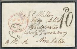 Großbritannien: 1854/1855, Shipletter From Swansea, Wales To Bridgewater, Nova Scotia With 10 D "Acc - Andere & Zonder Classificatie