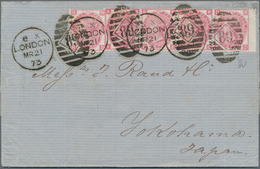 Großbritannien: 1873, QV 3d (5 Inc. Horizontal Strip-4) Tied Duplex "39+LONDON MR 21 73" To Entire F - Other & Unclassified