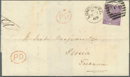 Großbritannien: 1869 (7.12.), QV 6d. Dull Violet (without Hyphen) Plate 8 Lettered 'GA' Single Use O - Other & Unclassified