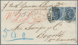 Großbritannien: 1872, 2s. Deep Blue, Horiz. Pair, Fresh Colour And Well Perforated, On Front Of Cove - Autres & Non Classés