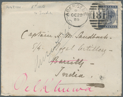 Großbritannien: 1885-86 Two Covers From Abergele, Wales To Captain H.M. Sandback, Royal Artillery In - Autres & Non Classés