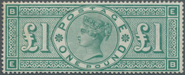 Großbritannien: 1891, QV £1 Green With Wmk. Three Imperial Crowns Lettered 'BE' Mint Hinged With Sev - Altri & Non Classificati