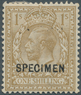 Großbritannien: 1913, 1s. Bistre-brown, Wm Simple Cypher, With "Specimen" Overprint (type 26), Mint - Andere & Zonder Classificatie