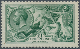 Großbritannien: 1913, 1 Pound Green King George IV. Mint Never Hinged (tiny Matt Spot), Mi 4.000.-, - Altri & Non Classificati
