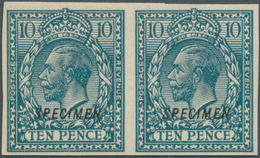 Großbritannien: 1924, 10d. Turquoise-blue, Wm Block Cypher, Imperforate Horiz. Pair With "Specimen" - Altri & Non Classificati