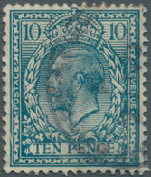 Großbritannien: 1924, 10d. Turquoise-blue, Wm Block Cypher, With Variety "Frame Break At Bottom Left - Andere & Zonder Classificatie