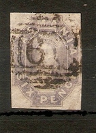 TASMANIA 1863 6d GREY - VIOLET SG 46 FINE USED Cat £85 - Usati