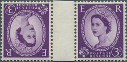 Großbritannien: 1958, 3d. Deep Lilac, Wm Multiple Crowns, Tête-bêche Pair With Gutter, Unmounted Min - Andere & Zonder Classificatie