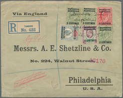 Britische Post In Marokko: 1909, KEVII 5 Centesimos (3), 10 Centesimos, 15 Centesimos, 20 Centesimos - Autres & Non Classés