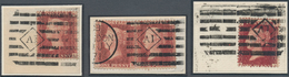 Großbritannien - Stempel: 1871, Group Of 3 Pieces With 1 D Rose-red, Each Tied By Clear AZEMAR Machi - Storia Postale