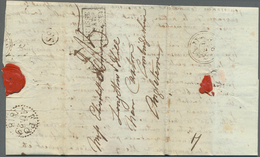 Großbritannien - Stempel: 1818, Folded Letter From GENEVA With Transitmark On Front And Scarce Inspe - Marcofilia