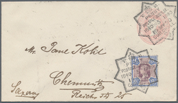 Großbritannien - Stempel: 1890, 1 D Rose Pse Uprated With 9 D Dull Purple And Blue, Tied By Commemor - Marcofilia