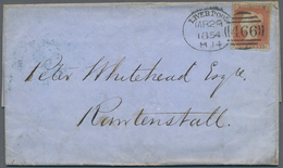 Großbritannien - Stempel: 1854, 1 D Red-brown, Full Margins, Tied By Spoon Cancel LIVERPOOL / H 14, - Marcofilia