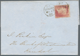 Großbritannien - Stempel: 1858, Envelope 1 D. Red With Experimental Cancellation G.H.Creswells "Rota - Marcofilia