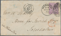 Großbritannien - Besonderheiten: 1872, Cover From Norwich/GB 17.5.72 Bearing 6d. Mauve And Addressed - Other & Unclassified