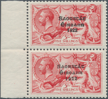 Irland: 1927, Soarstat Overprints, 5s. Rose, Left Marginal Vertical Pair From The "Composite" Settin - Lettres & Documents