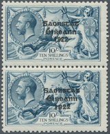 Irland: 1927, Soarstat Overprints, 10s. Dull Grey-blue, Vertical Pair From The "Composite" Setting , - Storia Postale