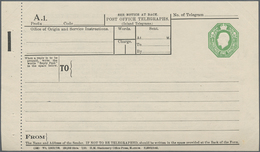 Irland - Ganzsachen: British Dominion: 1922, King Georg V. 1 Sh. Green Telegram Form With Black Bar - Postal Stationery