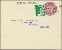 Irland - Ganzsachen: Craigie Bros., Dublin: 1956, 1 1/2 D. Violet Printed Matter Card With "Telegram - Postwaardestukken