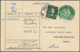 Irland - Ganzsachen: Electricity Supply Board: 1944, 1/2 D. Pale Green Printed Matter Card With Addi - Postwaardestukken