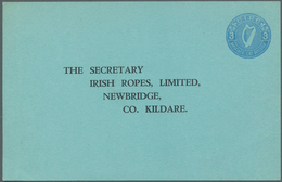 Irland - Ganzsachen: Irish Ropes, Ltd.: 1967, 3 D. Blue "proxy" Card On Bluish Paper, Unused, Fine, - Postwaardestukken