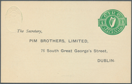 Irland - Ganzsachen: Pim Brothers, Ltd., Dublin: 1948, 1/2 D. Pale Green "proxy" Card, Text In Black - Postwaardestukken