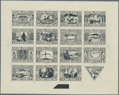 Island: 1930, Composite Die Proof Sheet In Black Of Design Plate Only Of The Complete Set Of 16 Valu - Autres & Non Classés