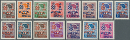 Kroatien: 1941, 3rd Overprint Issue, 0.50d. To 30d., Complete Set Of 15 Values, Unmounted Mint, 0.50 - Kroatië