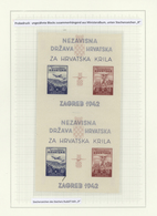 Kroatien: 1942, Model Airplane Exhibition, 2 Unperforated Block Issues Vertical Pair From Minister A - Croatie