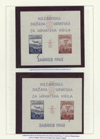 Kroatien: 1942, Model Airplane Issue, Unperforated Block Issue With Engraver's Mark "V" And Plate Fl - Kroatië