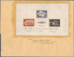 Kroatien: 1945, Storm-division-block On Airmail Cover Sent To The Colonel Of The Air Force Adalbert - Croazia