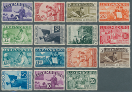 Luxemburg: 1935, Sogen. "Intelektuellen"-Serie, 15 Werte Komplett Postfrisch, Attest Raybaudi, ME 15 - Storia Postale