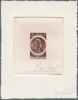 Luxemburg: 1972, Épreuve D'artiste For The 3 Fr. Value Of Mi.No. 849. Signed By The Stamp Designer P - Brieven En Documenten